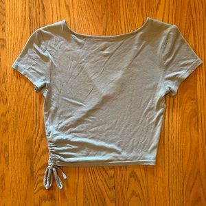Olive Pacsun Wrap Cropped Tee